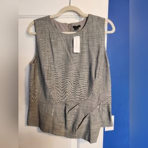 NWT Ann Taylor Structured Shell Sleeveless Top, Gray, Size 12